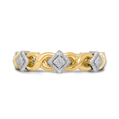 10k Solid Gold Square Infinity Link Diamond Bracelet 8.19ctw