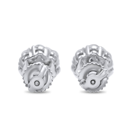 14K White Gold Diamond Cluster Earrings 2.20ctw