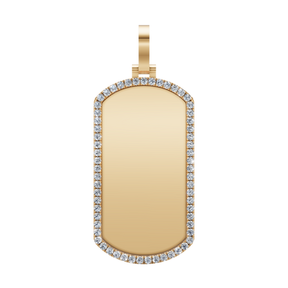 10k-14k Diamond Dog Tag Pendant .80ctw-1.00ctw