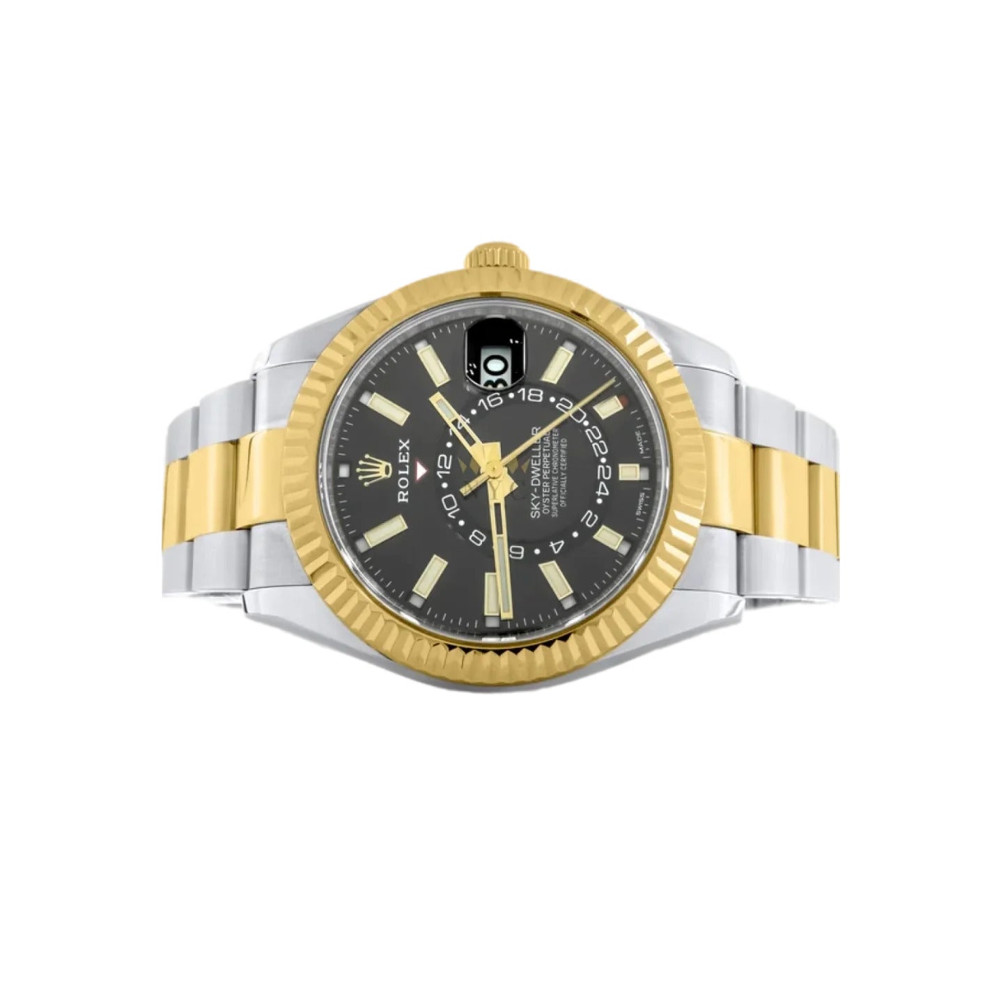 Rolex Sky-Dweller Preowned 42mm Two Tone 18K Yellow gold & Stainless Steel, Black Dial, Oyster Bracelet Ref. 326933