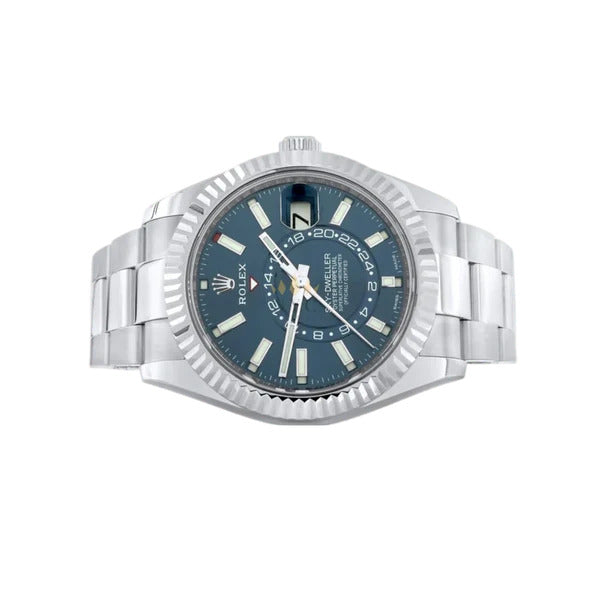 Rolex Sky-Dweller 42mm Stainless steel, 18k White Gold w. Fluted Bezel, Blue Dial, Oyster bracelet Ref. 326934 - Unworn