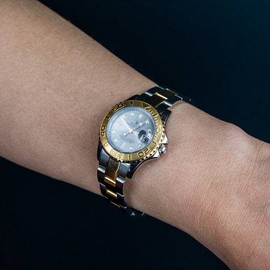Rolex Yacht-Master Ladies 29mm Two-Tone Yellow Gold and Steel w. Slate Dial Ref. 169623
