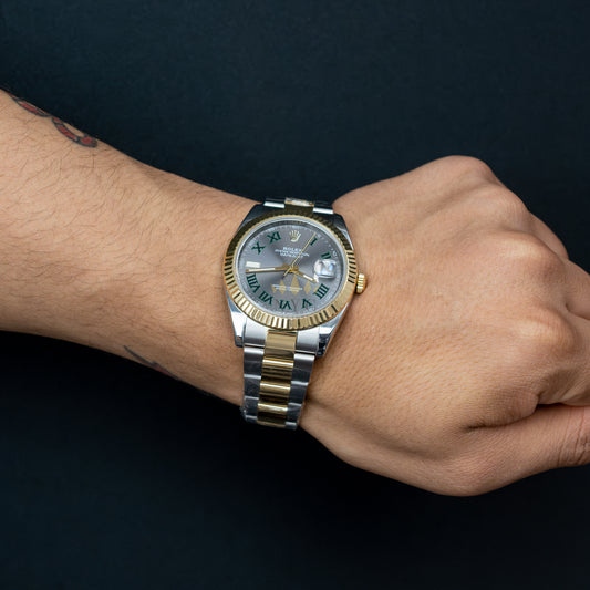 Rolex Date-Just II 41mm Wimbledon Two Tone 18K Yellow Gold &  Stainless Steel, Fluted Bezel, Oyster Bracelet, Wimbeldon Dial, Ref. 116333 (Discontinued)
