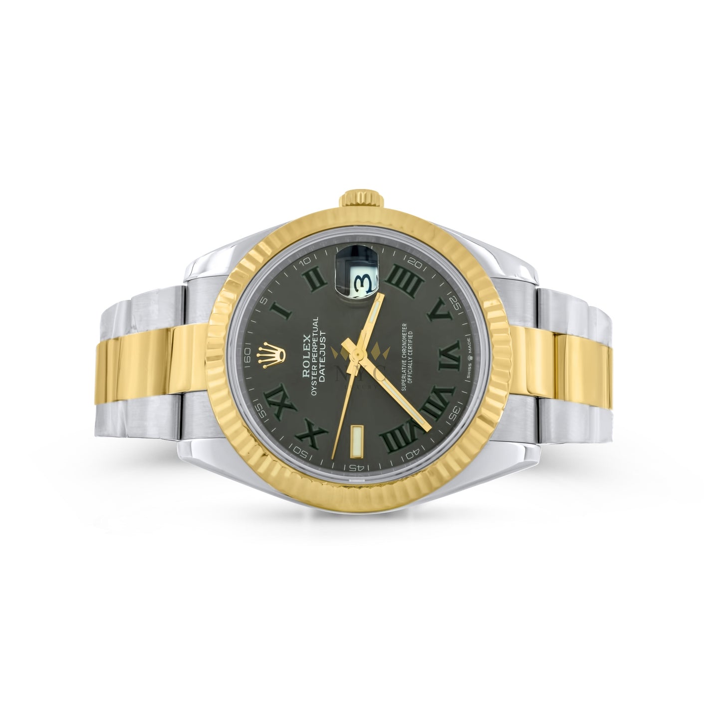 Rolex Date-Just II 41mm Wimbledon Two Tone 18K Yellow Gold &  Stainless Steel, Fluted Bezel, Oyster Bracelet, Wimbeldon Dial, Ref. 116333 (Discontinued)