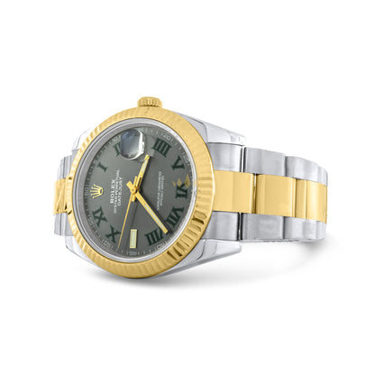 Rolex Date-Just II 41mm Wimbledon Two Tone 18K Yellow Gold &  Stainless Steel, Fluted Bezel, Oyster Bracelet, Wimbeldon Dial, Ref. 116333 (Discontinued)