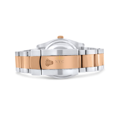 Rolex Datjust 36mm Special Edition "Turn O Graph", Two Tone Rose Gold & Steel, 18k Rose Gold Fluted Bezel, Oyster Bracelet, Black Dial Ref. 116261