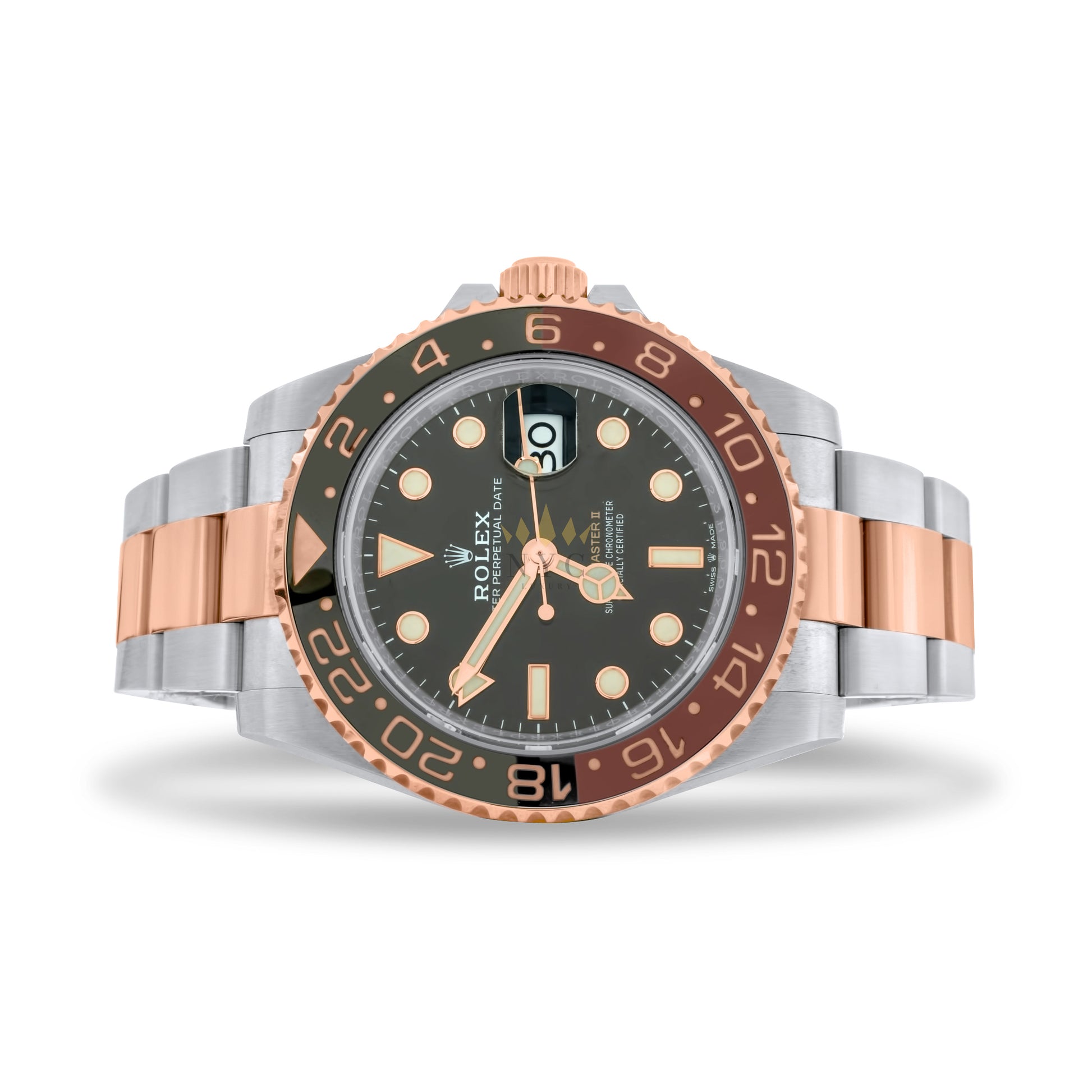 Rolex GMT Master II, Two Tone Rose Gold and Steel, Black and Brown