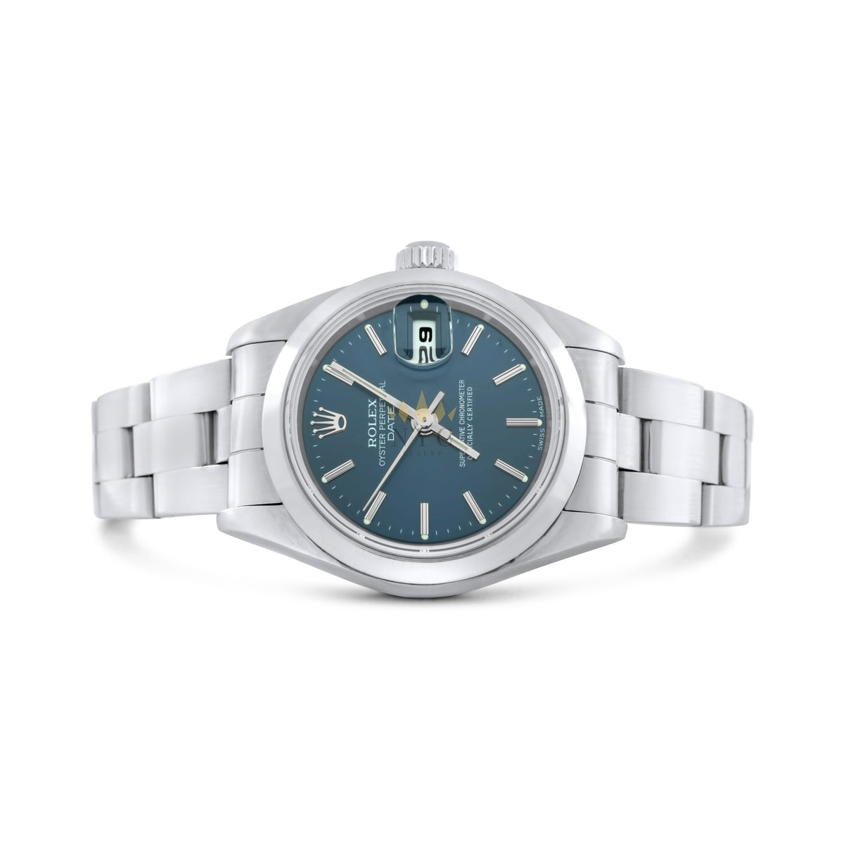 Rolex oyster perpetual date females watch Rolex Oyster Perpetual Date 1500 34MM Blue Diamond Dial With  main image 4