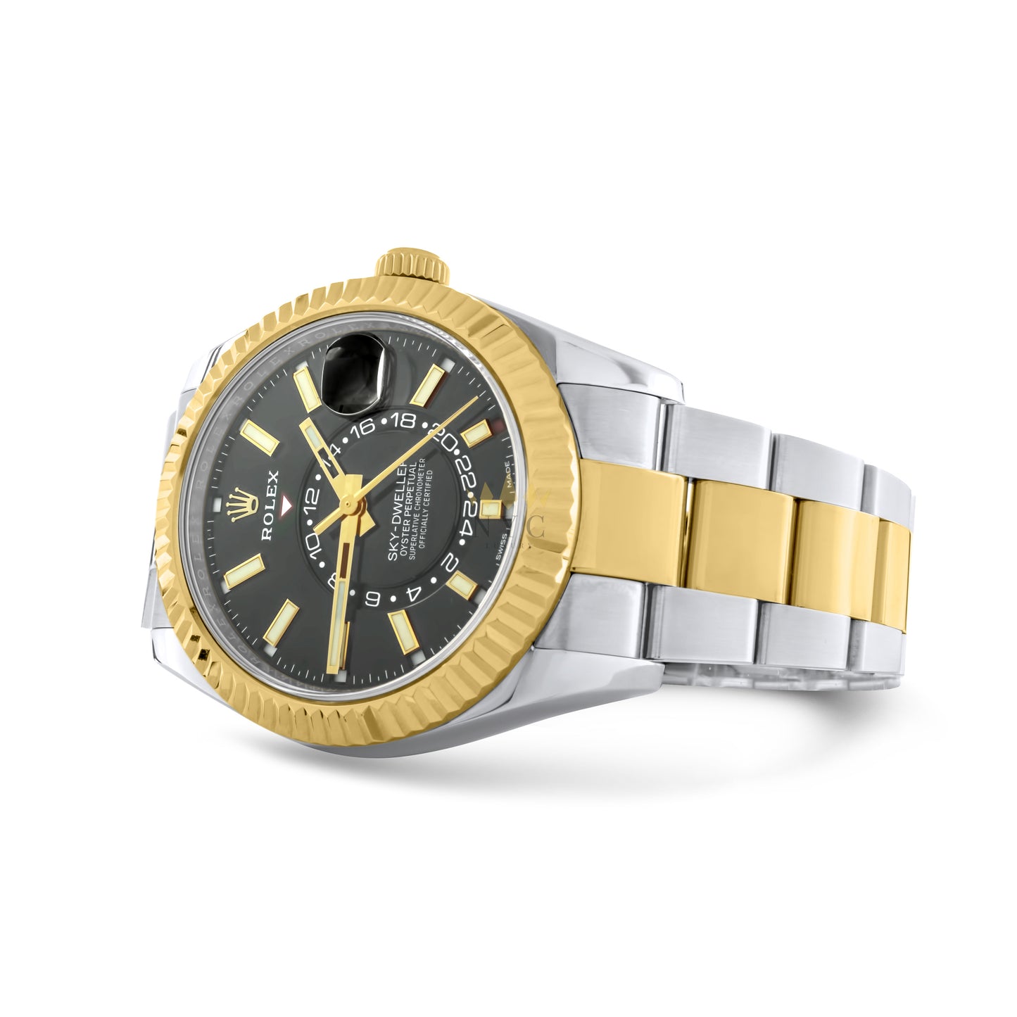 Rolex Sky-Dweller Preowned 42mm Two Tone 18K Yellow gold & Stainless Steel, Black Dial, Oyster Bracelet Ref. 326933
