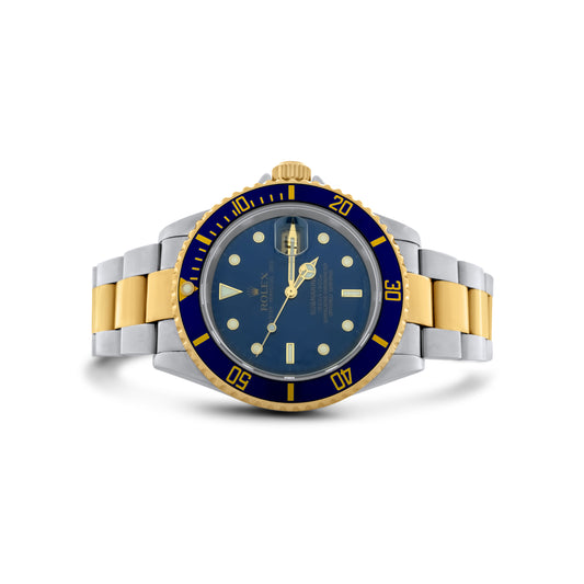Rolex Submariner Two Tone Yellow Gold, Blue Dial 40mm Ref. 16613
