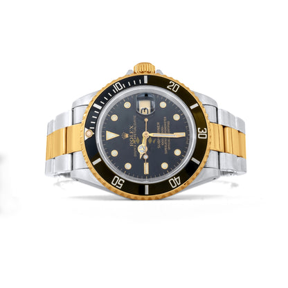 Rolex Submariner Two Tone Yellow Gold Steel, Black Dial, Ref