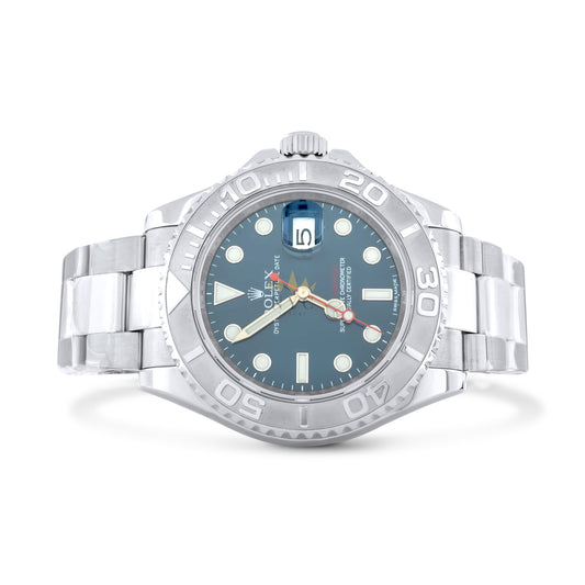 Rolex Yacht-Master 40mm Stainless Steel, Platinum Bezel, Blue Dial, Oyster Bracelet Ref. 116622 Pre-Owned