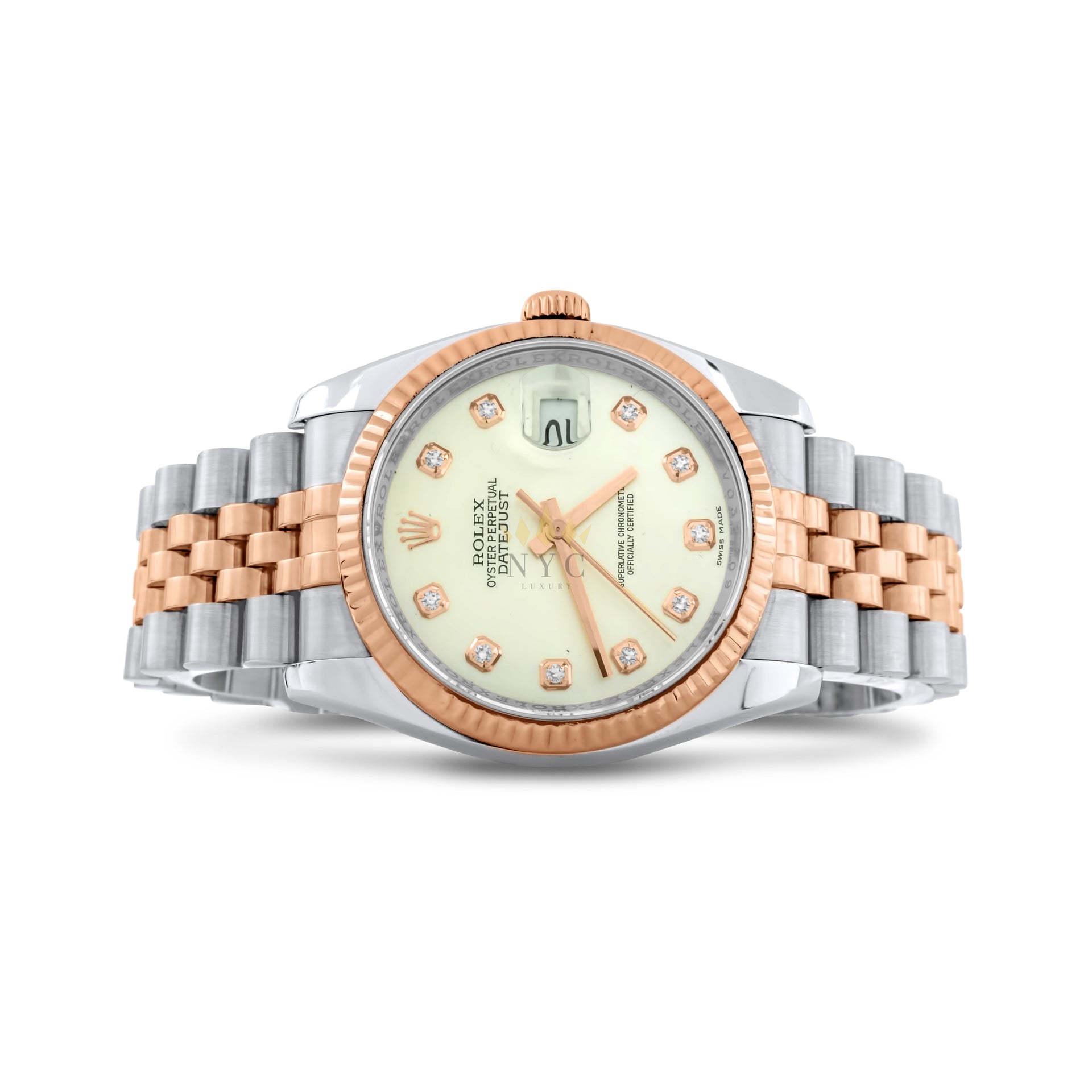 Rolex Datejust 36mm Two Tone Rose Gold Steel, 18kt Rose Gold