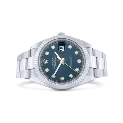 Rolex Datejust 41, Stainless Steel, 18k White Gold Fluted Bezel