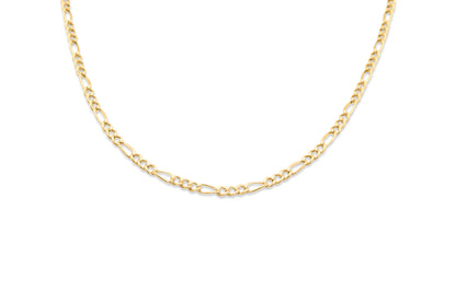10k Gold Hollow Figaro Chain 2.5-6mm