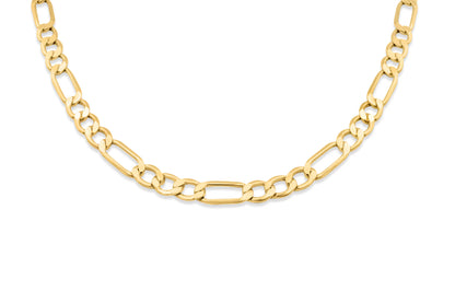 10k Gold Hollow Figaro Chain 2.5-6mm