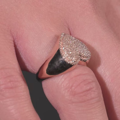 10k Solid Gold Diamond Heart Ring 0.36 ctw
