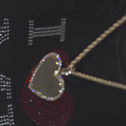 10k Yellow Gold Diamond Heart Memory Pendant 2.72 ctw