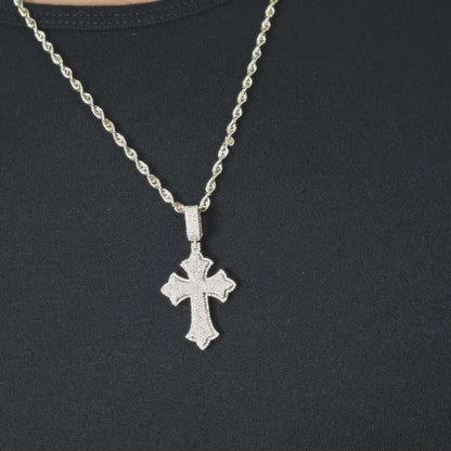 10k Solid Gold Diamond Cross Pendant 0.80ctw