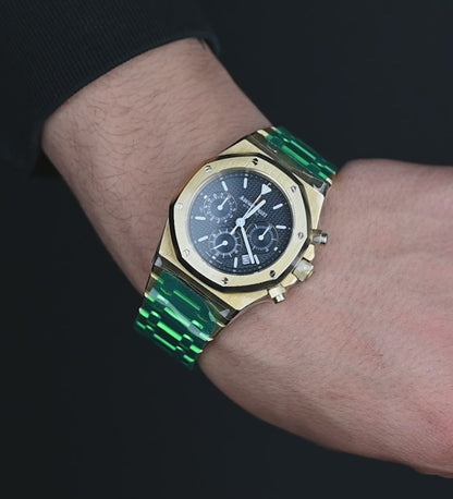 Audemars Piguet Royal Oak 39mm Yellow Gold, Chronograph, Rare Kasparov Blue Dial (DISCONTINUED) Ref. 26022BA