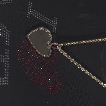 10k Yellow Gold Diamond Heart Memory Pendant 1.79 ctw