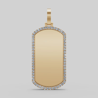 10k-14k Diamond Dog Tag Pendant .80ctw-1.00ctw