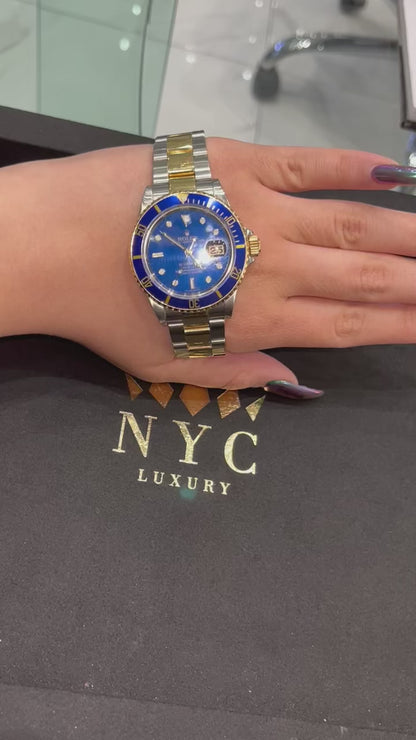 Rolex Submariner Two Tone Yellow Gold, Blue Dial 40mm Ref. 16613