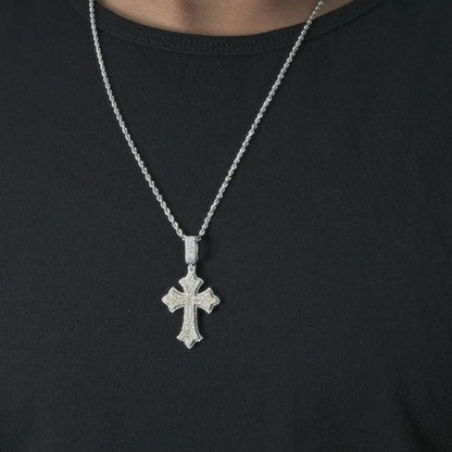 10k Solid Gold Diamond Cross Pendant 0.80ctw