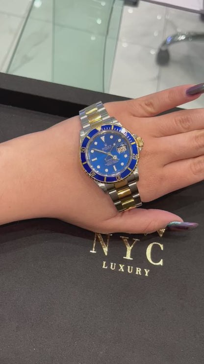 Rolex Submariner Two Tone Yellow Gold, Blue Dial 40mm Ref. 16613