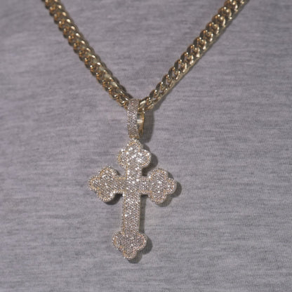 10k Yellow Gold Diamond Cross Pendant 1.52 ctw