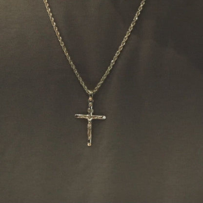 14k Solid Gold INRI Cross Pendant