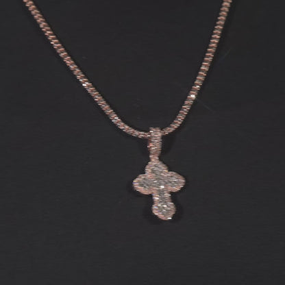 10K Solid Gold Diamond Baguette Cross Pendant 1.75ctw