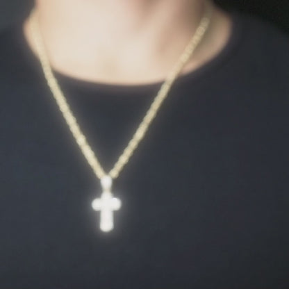 10k Yellow Gold Diamond Cross Pendant 0.76 ctw