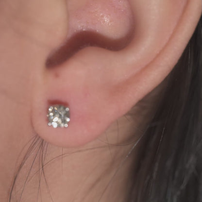 14k 40pt White Gold Round Stud Earrings 0.83 ctw
