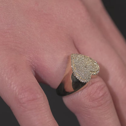 10k Solid Gold Diamond Heart Ring 0.36 ctw