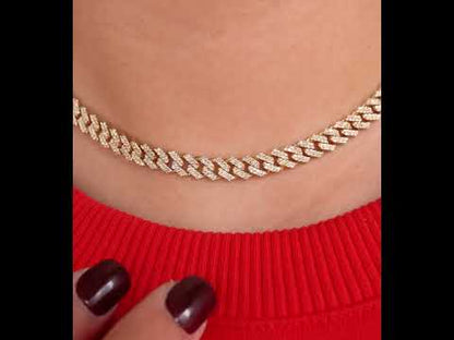 10K Yellow Gold Diamond Cuban Chain 7.00mm 5.31 ctw