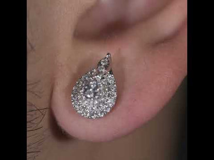 14k White Gold Diamond Earrings 0.43 ctw