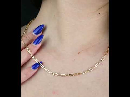 14K Gold Hollow Paperclip Chain 3-7mm