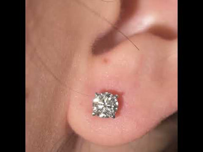14k 40pt White Gold Round Stud Earrings 0.83 ctw