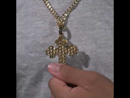 10k Yellow Gold Diamond Cross Pendant 3.05 ctw