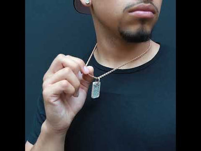 14k Rose Gold Diamond Dog Tag Pendant 4.42ctw