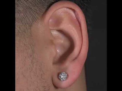 14K White Gold Cluster Earrings 0.59 ctw