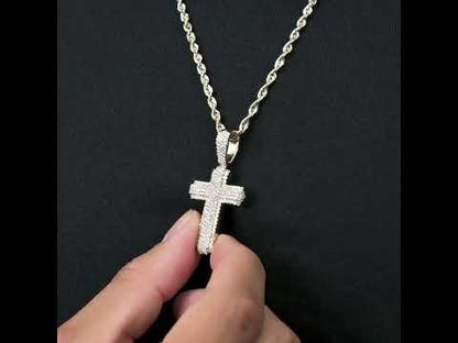 10k Yellow Gold Diamond Cross Pendant 1.39 ctw