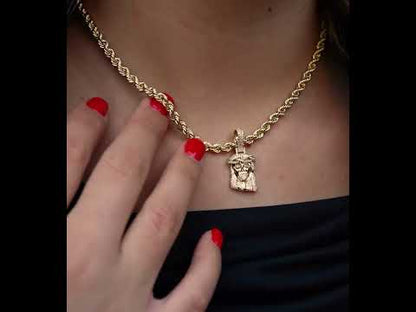 14K Jesus Head Diamond Pendant 0.45 ctw