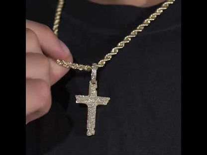 10k Yellow Gold Diamond Cross Pendant 0.93 ctw