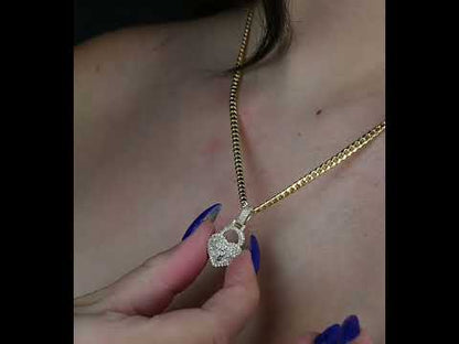 10K Solid Gold Diamond Heart Locket Pendant 0.83ctw