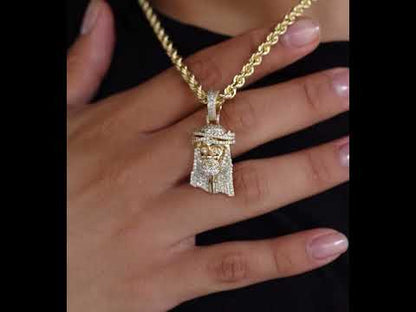 14K Solid Gold Jesus Diamond Pendant 1.30ctw