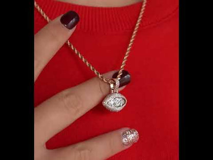 14K Rose and White Gold Baguette Eye Pendant 1.39 ctw