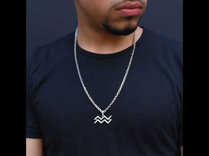 14k White Gold Diamond Aquarius Zodiac Pendant 0.78 ctw