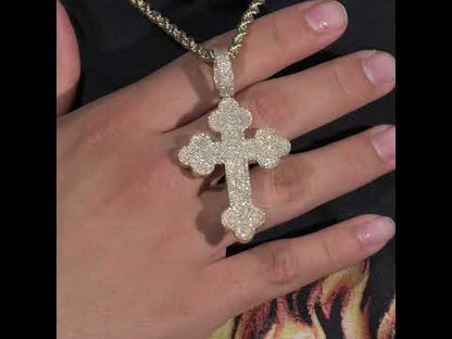 10k Yellow Gold Diamond Cross Pendant 1.87 ctw
